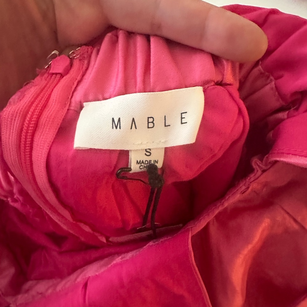 Mable X Anthropologie Pink Duri Bow Tied Bubble Hem Barbie Core Mini Dress NWT S - Picture 11 of 16